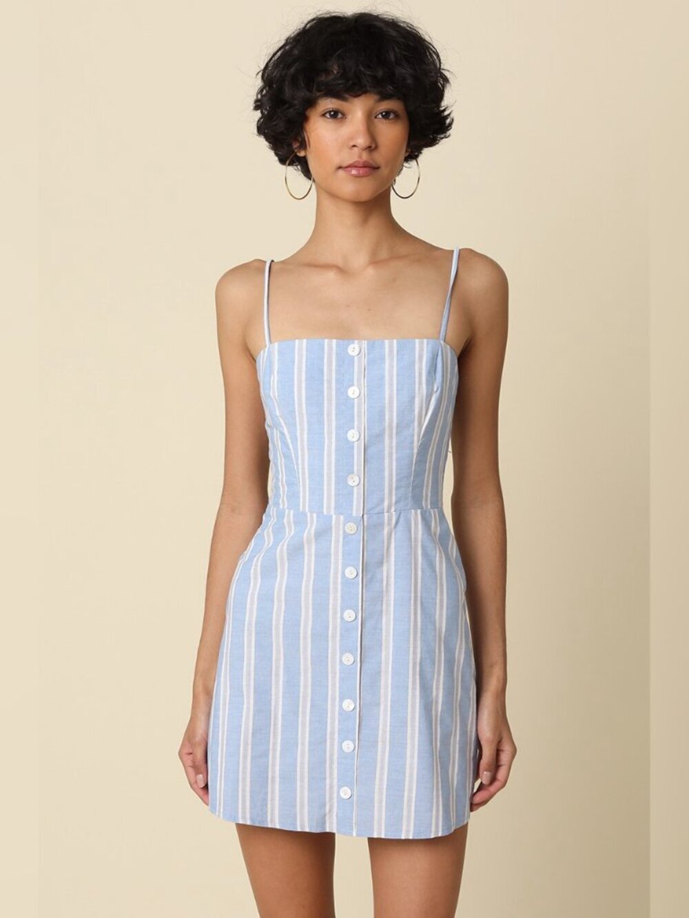 ON THE BOAT BLUE STRIPED MINI DRESS